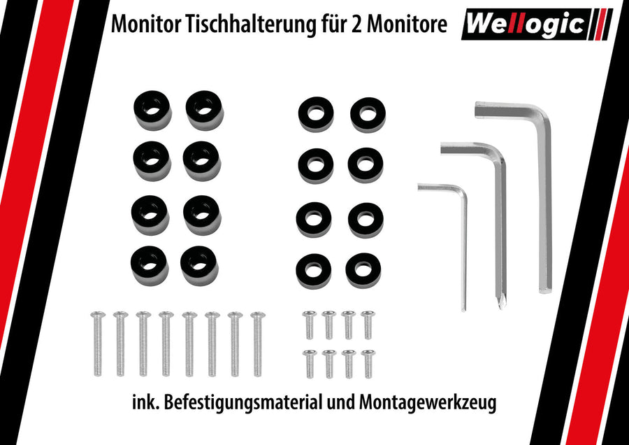 Monitorhalter Für 2 Monitore 13 -27 Zoll Höhenverstellb