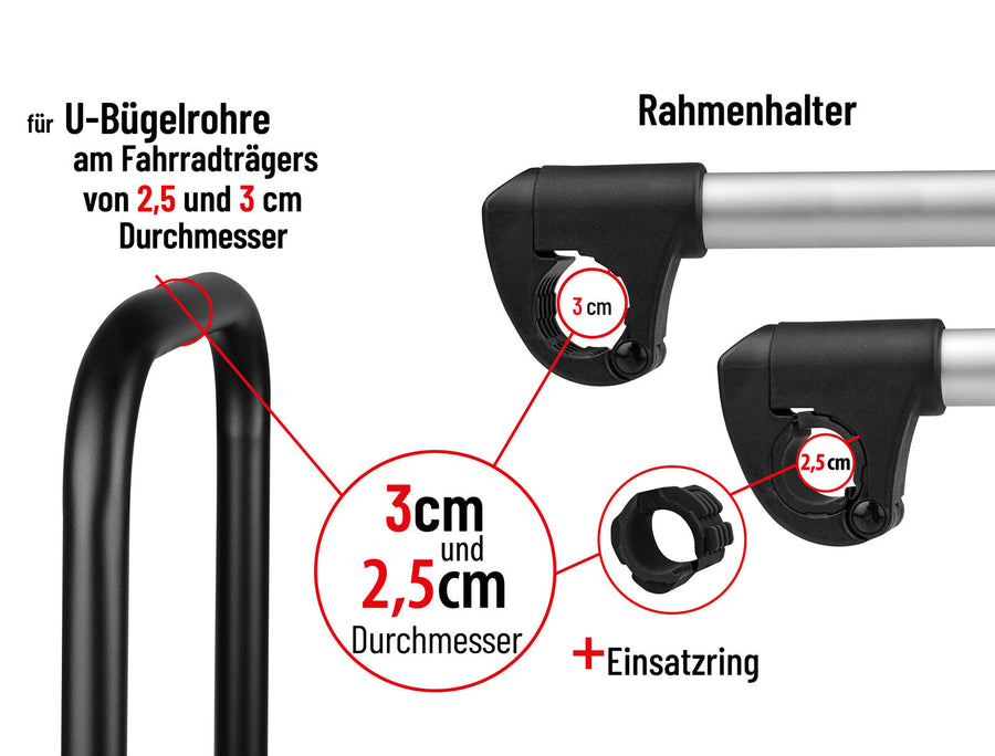 Bullwing Strap Rahmenhalter Für Fahrradträger Lang Ø 25+30Mm Rohrdurchmesse