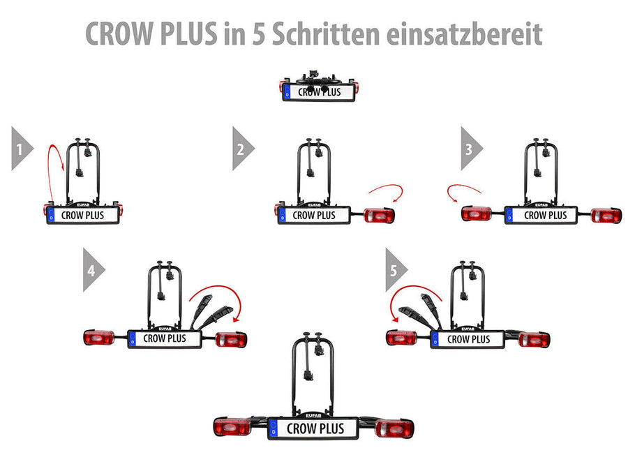Fahrradträger CROW plus Heckträger Für 2 Fahrräder Erweiterbar Abklappbar